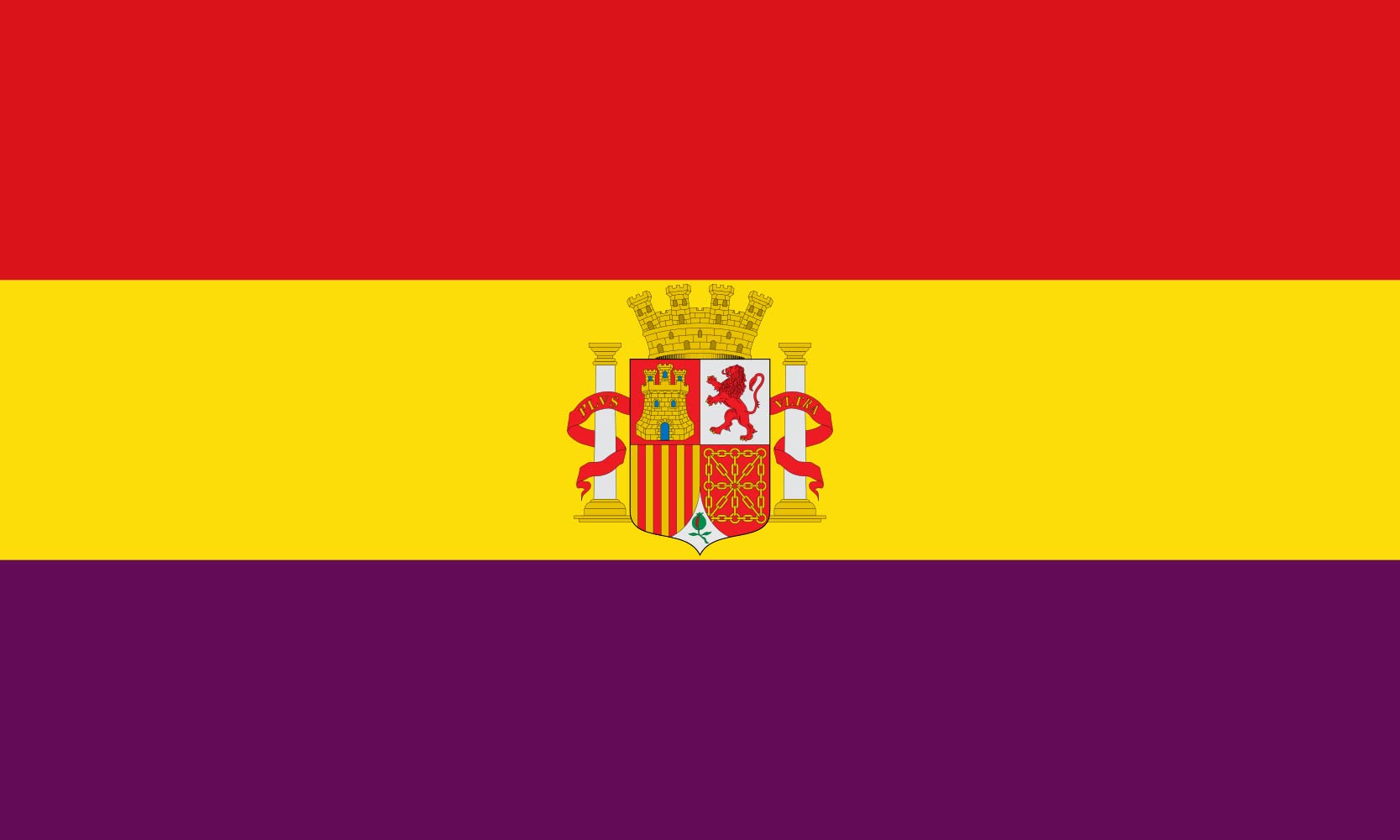 Drapeau Seconde République Espagnole tricolore historique 90x150cm