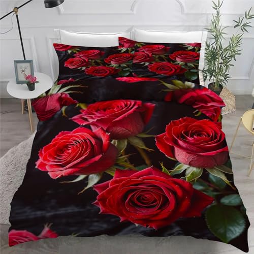 Housse de Couette 160x200 Rouge en Microfibre Supérieure Finition Fermeture Éclair - 6