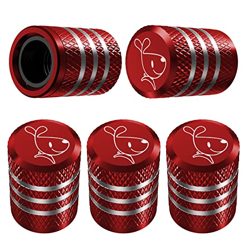 HZJD 5PCS Tire Valve Caps, Corrosion Resistant Leak, Universal Stem Covers for SUVs, Cars, Bike, Motorcycles, Trucks | Heavy-Duty, Airtight Seal | Screw-On, Easy to Operation (red)