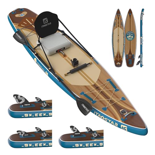 iTAOSTAR W02B 33' Inflatable Paddle Board with Seat, More Fun Inflatable Paddleboard with 5 Fins for Better Balance, Stand Up Paddle Board with Premium SUP Accessories for Adults of All Skill Levels