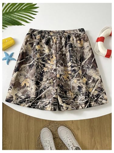 Boy's Camo Athletic Shorts with Liner Quick Dry Gym Running Workout Shorts2