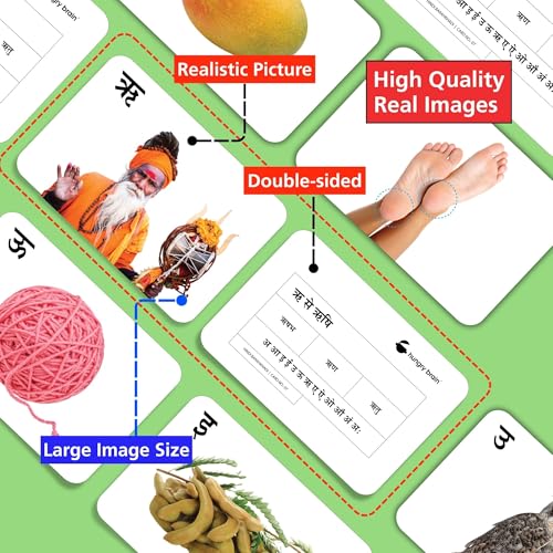 Image of Hungry Brain Hindi Barakhadi Baby Flash Cards 3 Months+ | Montessori Learning Cards for Toddlers | Early Brain Development | Improve Vocabulary, Memory & Cognitive Skills | Educational Gift for Kids