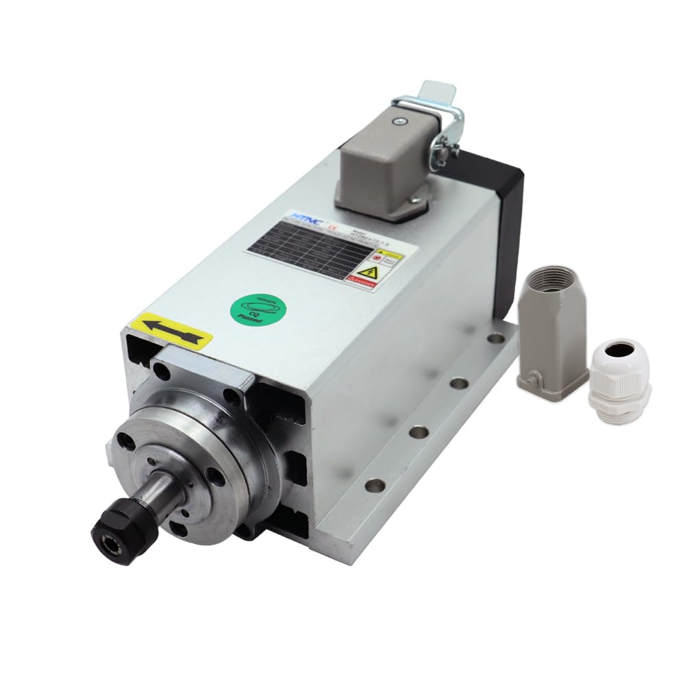 CNC motore principale 1,5 KW 2200 W 220 V 400 Hz 24000 rpm, mandrino quadrato raffreddato ad aria, dotato di VFD 1,5 KW 220 V + chiave ER11 + 7 pezzi di pinze ER11 (1-7 mm)