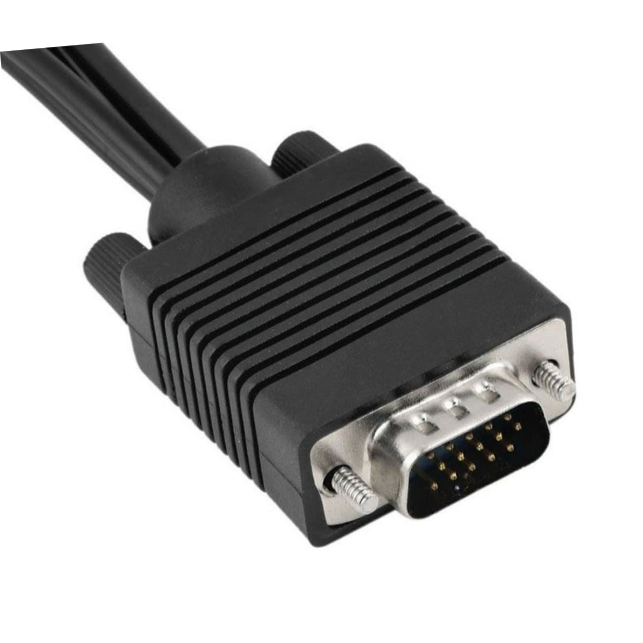 OSALADI 3pcs Tv Converter Cable Pc Adapter Cable 3rca Audio -Video Output D-sub 15 Pin to Mini Din 4 Pin Black