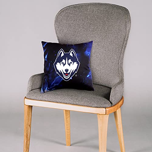 Image of College Covers Connecticut Huskies 2 Sided Color Swept Decorative Pillow, 16 inch, Made in The USA