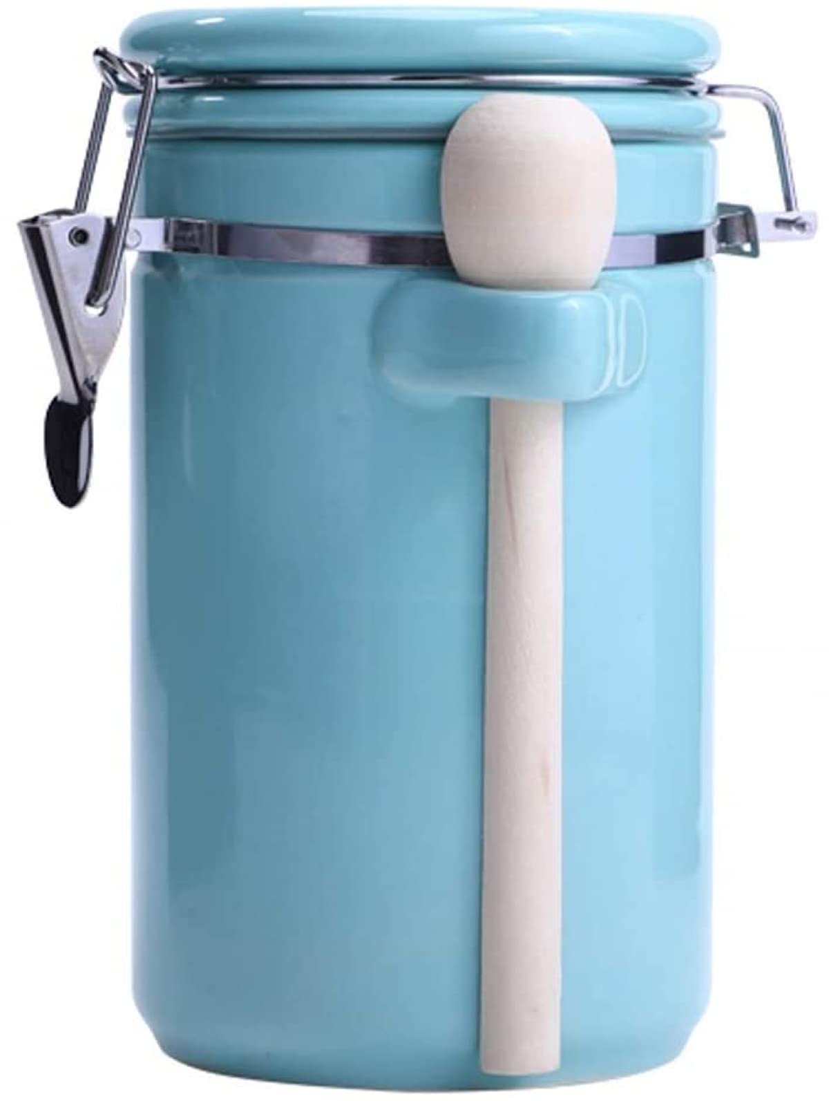 BERTY·PUYI Barattoli per Lattine con Coperchi, Piccola Scatola Portaoggetti da Cucina Zuccheriera Barattolo per caffè Ermetico in Ceramica per Contenitori da Cucina, Porcellana Premium-White