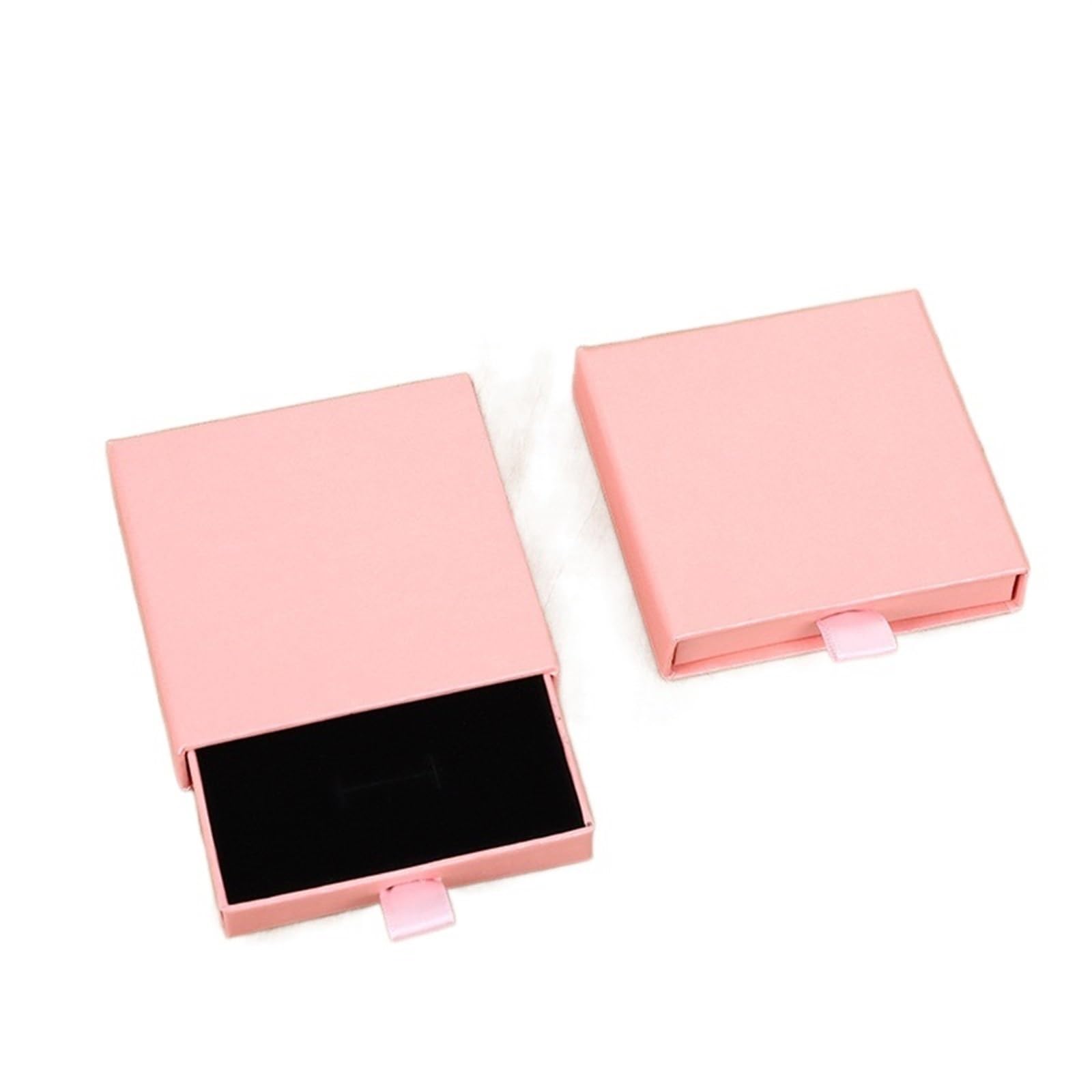 ABLNLPYOC 1PC Arrive Thin Kraft Paper Drawer Jewelry Packaging Box Greeting Card Necklace Bracelet Gift Package Case Boxes Dropshipping 1PC(Pink,10x10x2cm)