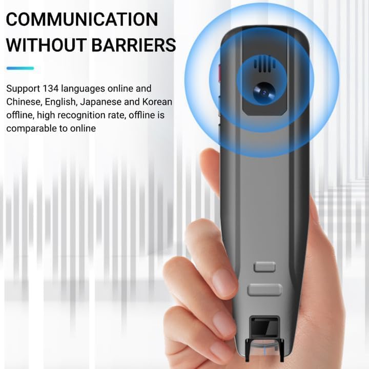 Back view of Luqeeg Smart Translation Pen highlighting speaker and microphone