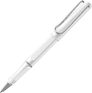 LAMY(ラミー)safari ホワイト ローラーボールペン 白 - 人間工学に基づいたグリップ 線幅 M - 長時間の筆記も快適に - 丈夫なASAプラスチック製 - ローラーボール リフィル 黒 LAMY M 63 付き