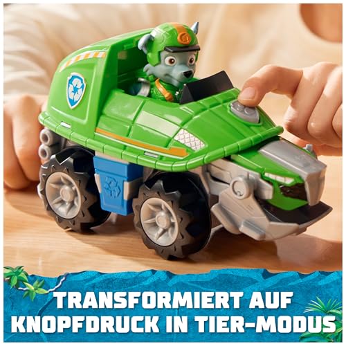PAW PATROL Jungle Pups – Schnappschildkröten-Fahrzeug mit Rocky-Figur (Basis Fahrzeug), Spielzeug für Kinder ab 3 Jahren – Ansicht 3