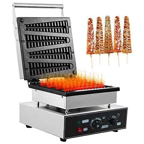 Commercial Waffle Toaster Waffle Maker Lolly Stick Waffle Maker Teflon Coated Non-Stick Waffle Baker Waffle Machine Waffle Iron Machine 220V Cover