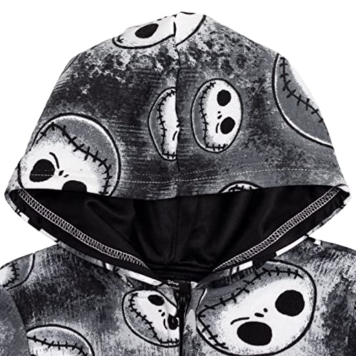 Disney Nightmare Before Christmas Jack Skellington Big Boys Fleece Zip Up Hoodie Tie Dye Black 10-12 #TOP2