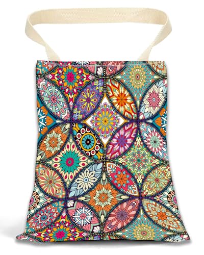 Image of Car Garbage Can, Car Trash Bag, Car Garbage Bag, Hanging Car Trash Can for Car Accessories, Vehicle, Travelling, Camping, Cute Car Back Seat Organizer, Luxury Mandala Pattern
