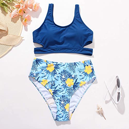 Delarsy Conjunto feminino de shorts de cintura alta, duas peças, com fenda, tiras, calças, shorts pa