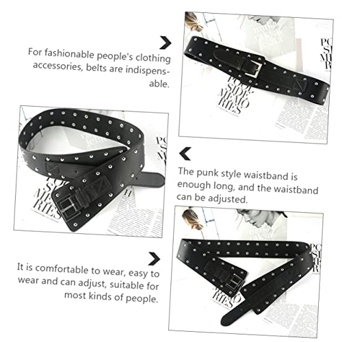 BESPORTBLE Punk Oblique Leather Waist Belt for Women All Match PU Belt with Mushroom Studs Stylish Accessory for Casual and Fashion Outfits2