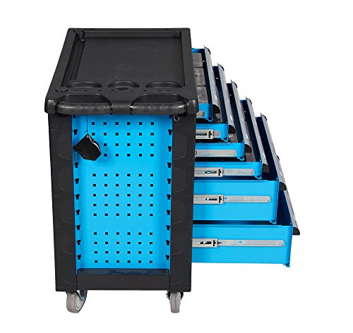 Bison Kraft Werkzeuge Werkzeugwagen Werkstattwagen blau abschließbar - gefüllt mit Werkzeug 154 teilig, 6 Schubladen – Bild 5