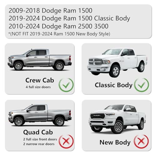 Estribos Drop Down 6.5 Pulgadas para Dodge Ram 1500 Crew Cab miniatura 2