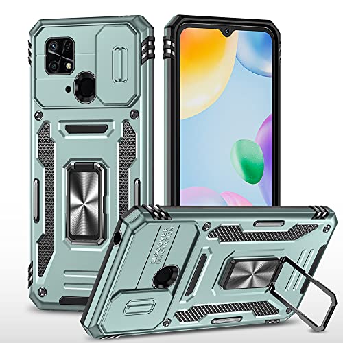 Funda para Xiaomi Redmi 10C antiarañazos con cubierta deslizante de cámara color negro