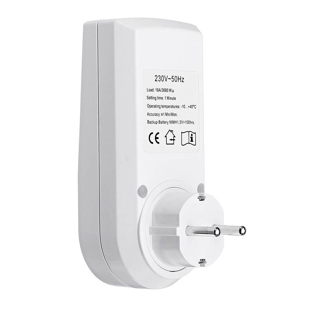 16A 230V Lcd Digital Timer Socket Mit Uhrenfunktion Timing Outlet Switch 24H Smart Timer Switch