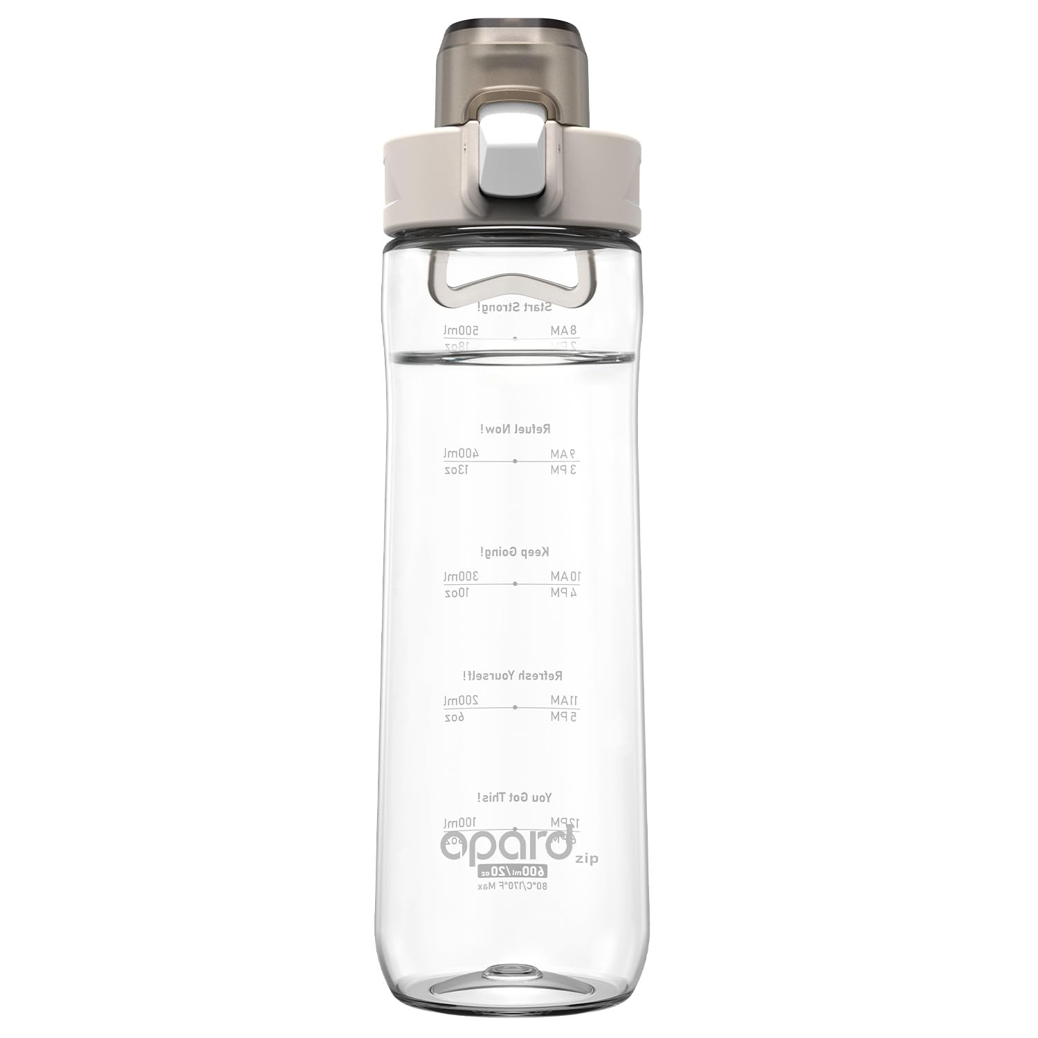 Opard Sports Water Bottles 20/24 Oz BPA Free Leak Proof Tritan Plastic Bottle Flip Top Kids Water Bottle Fast Flow 20 oz - Fast Flow Clear Cream