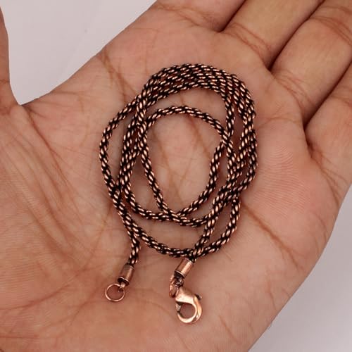 Solid Copper Rope Chain Pure Copper Oxidized Rope Chain Necklace Handmade Copper Chain Necklaces For Women And Mens Chain2