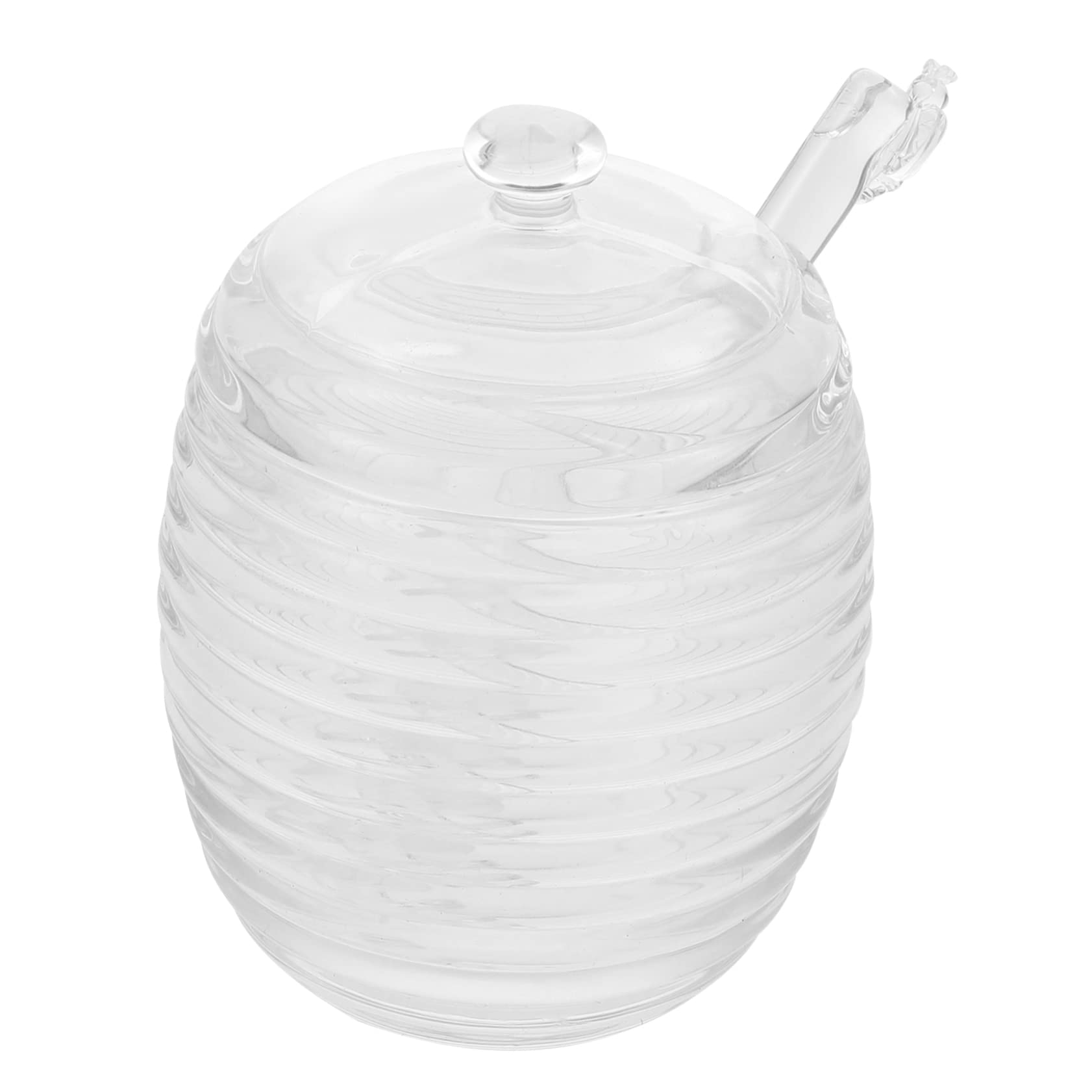 SOLUSTRE Honey Jar Handle Kitchen Glass Syrup Pot Honey Storage Tank for Dispense