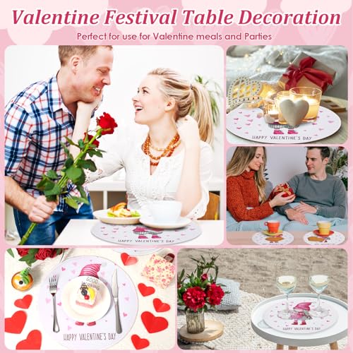 Lot de 6 sets de table ronds en caoutchouc lavables et imperméables pour décoration de cuisine
