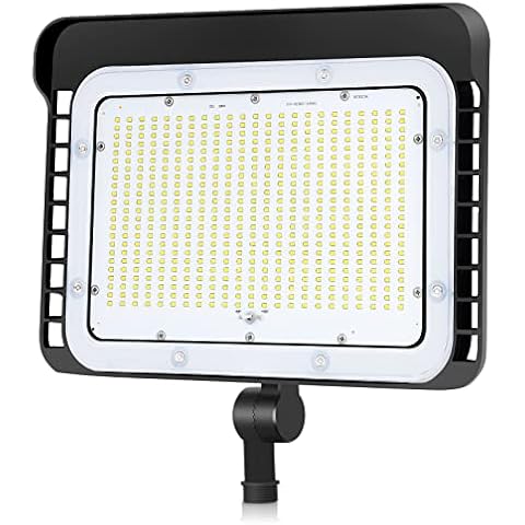 DragonLight 240W LED Flood Light with Dusk to Dawn Photocell, IP65 Waterproof Adjustable Knuckle Mount LED Floodlights Outdoor, 5000K Daylight 36,000LM Super Bright 100-277V for Large Area Lighting Cover