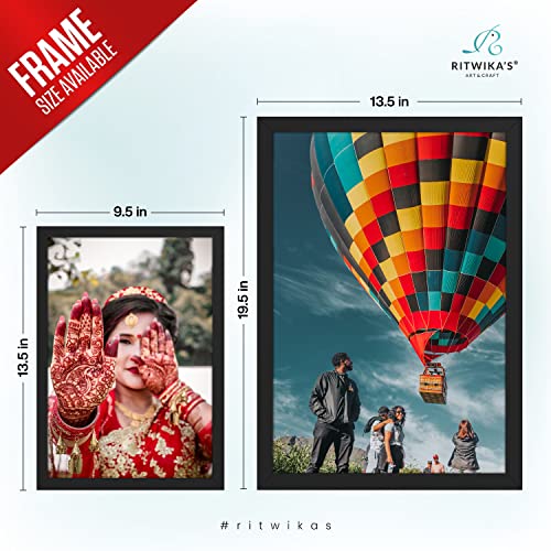 Image of Ritwika's Wood Personalized Wall Mount Rectangular Photo Frame With Your Picture Upload|Customised Gift |Available In Two Sizes (9.5X13.5 Inches And 13.5X19.5 Inches) And Two Colours, Black