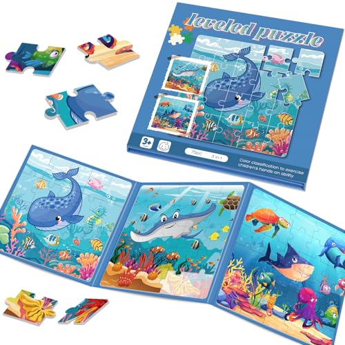 Image of Magnetic Puzzles for Toddlers 3-5 Toddler Puzzle Travel Toys (Sea)