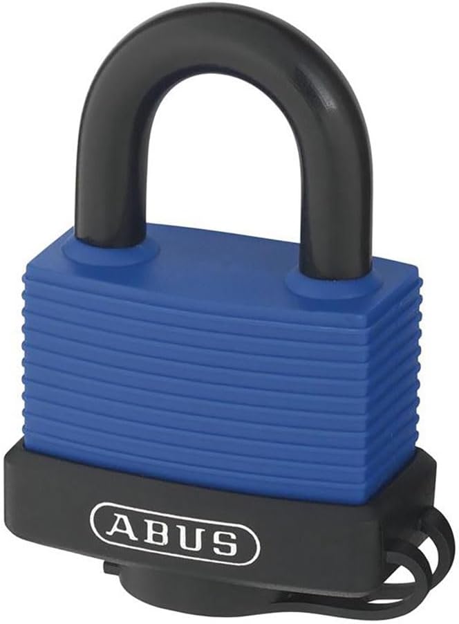 ABUS Aqua Safe 70IB/50 Heavy Duty Outdoor Padlock – Brass Body, Weatherproof Design – Stainless Steel Shackle for Corrosion Protection – Plastic Coating – ABUS Security Level 6