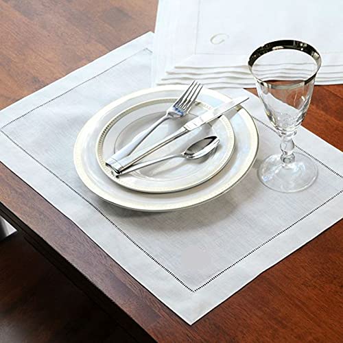 Zestaw 12 lnianych, bawełnianych ściegów obiadowych, serwetek koktajlowych wielokolorowych, wielu rozmiarów(White 50x50cm)