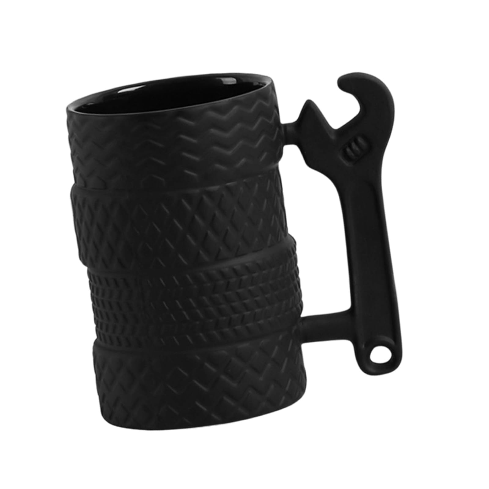 Qisuw Easy Cleaning Ceramic Coffee Cup Tire Texture Pattern Insulated for Hot Beverages Comfortable Grip Drinking Utensils Coffee Mugs