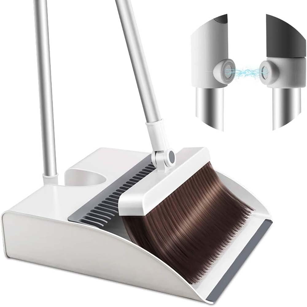 Erweicet 1Set Foldable Magnetic Suction Broom Dustpan Suit Broom and Dustpan Set for Office,Home,Kitchen,Lobby Floor