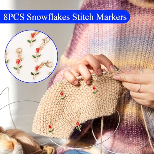 Image of HUISUYTON Dragon Crochet Tension Ring for Finger, 4Pcs Lefties & Righties Crochet Rings, Yarn Guide Ring for Crocheters Knitters Mom Grandma Gifts