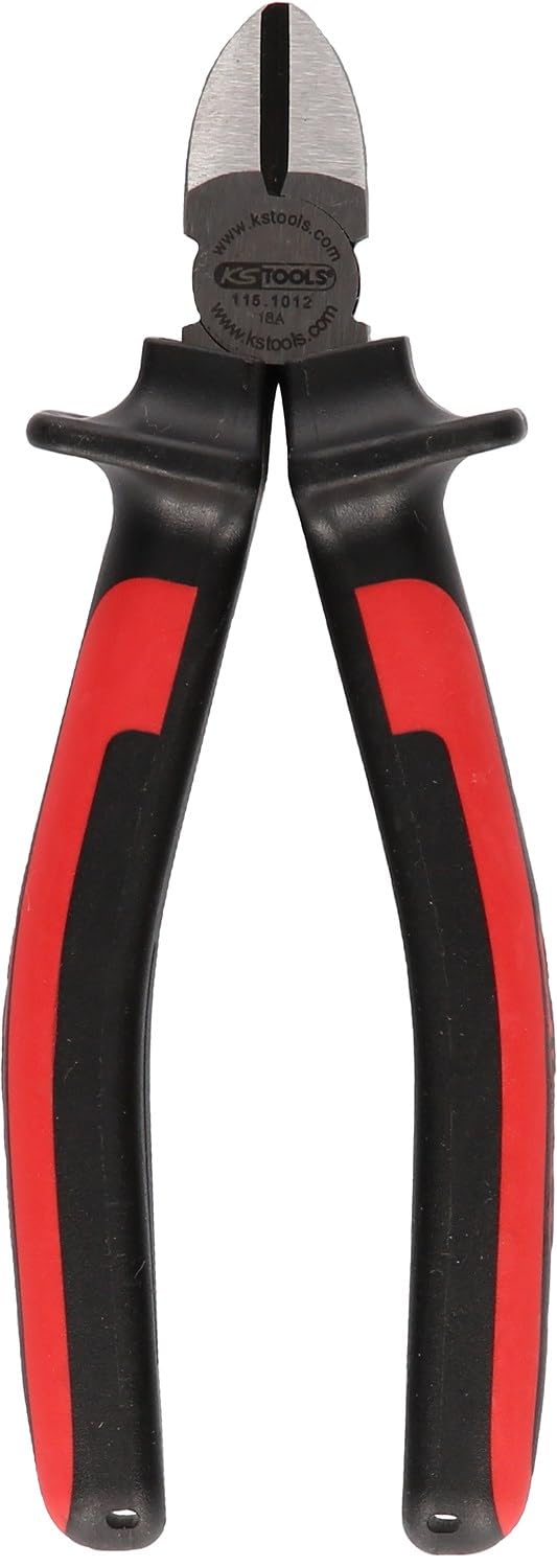 KS Tools 115.1012 - Pince Coupante de Côté à Poignées Bi-Composants Ergotorque® - L. 160 mm - Pince Coupe Cable avec Poignée en Bi-Matière - Pince Bricolage en Chrome Vanadium Ultra Résistant
