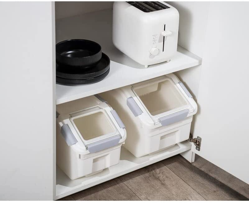 Food Container Rice Storage Container 20 KG,Household Rice Barrel Cereal Dispenser Double Seal Design Dog Pet Food Storage Box with Measuring Cup BPA Free Large (15 KG)