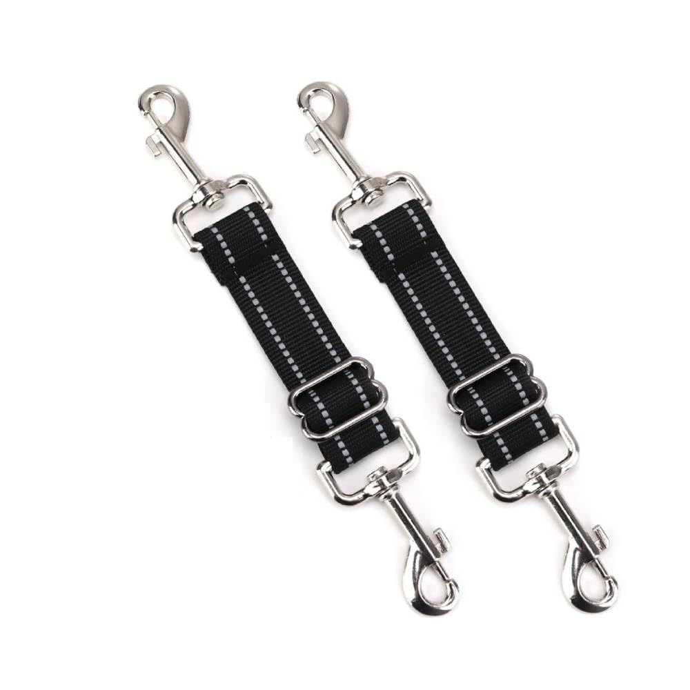 2 Pcs Dog Collar Clips - Durable Double Ended Backup Clips for Harnesses & Leads | Essential Safety Accessory for Pets | Universal Compatibility Reliable