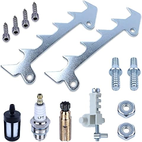 Adefol Krallenanschlag Ersatzteile für Stihl MS180 MS170 018 017, Krallenanschlag + Ölpumpe + Ölfilter + Kettenspanner + Zündkerze + Bolzen & Mutter Kettensägen Zubehör Kit 10 in 1 Cover