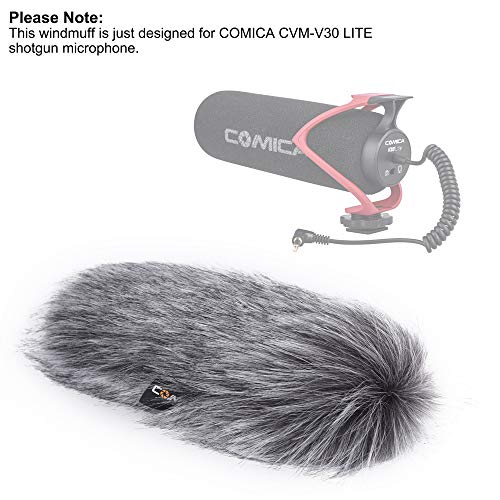 Comica CVM-MF2 Outdoor Microphone Furry Windscreen Muff Professional Wind Cover Compatible with CVM-V30 LITE Shotgun Video Microphone