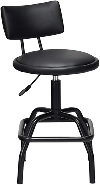 COSTWAY Set of 1/2 Bar Stool, Swivel PU Leather Bar Chair with 86-97cm Adjustable Height, Padded Backrest and Footrest, Modern Counter Height Barstool for Kitchen Living Room Countertop, Black (1)