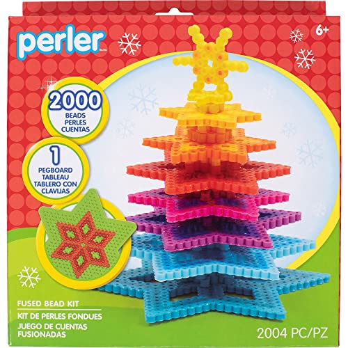 Perler 3D Rainbow Tree Christmas Fuse Bead Kit for Kids and Adults, Multicolor 2005 Piece