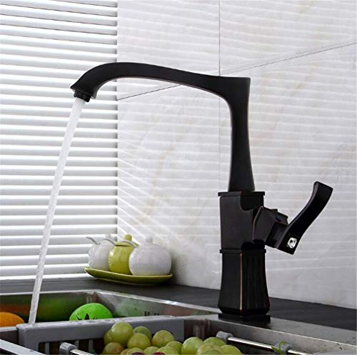 Grifo del fregadero de la cocina de latón alto grifo lavabo baño frío caliente montado en cubierta