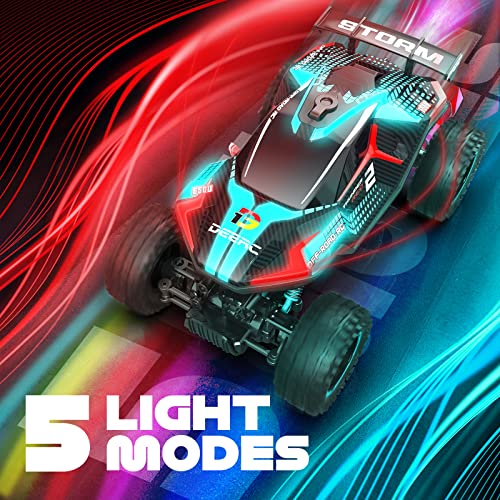 Deerc De69 Remote Control Truck With Spray And Light, 5 Led Light Modes, Dual Motors Off Road Rc Car, 4Wd Rock Crawler, Spray Water Mist, 35+ Min Play, Toy Vehicle For Boys Girls And Adults #TOP2