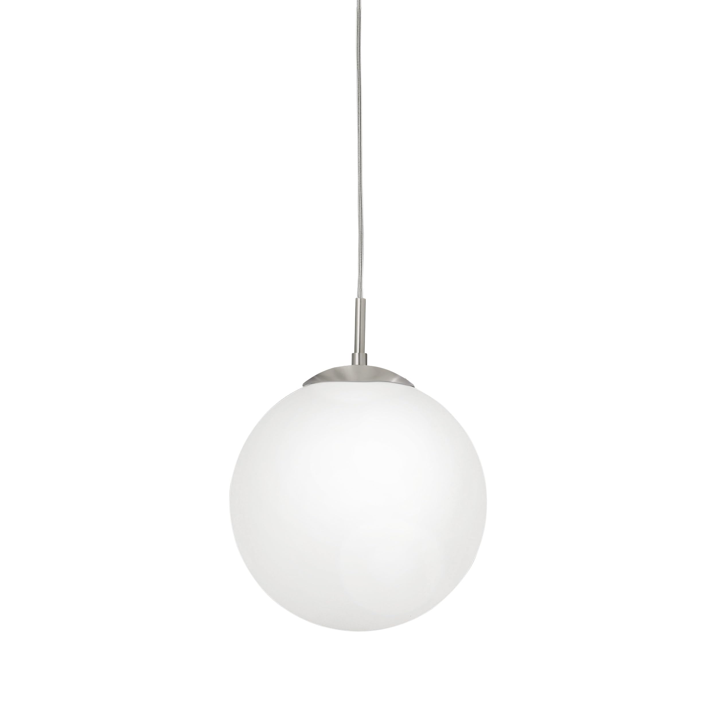Eglo 85261 iluminación de Rondo con cristal opal mate, diámetro 20 cm, acero, níquel mate