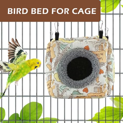 Paxikaka Cama de pelúcia para pendurar na cama macia e quente para pássaros, papagaio, periquito, ca