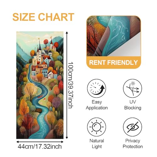 Image of Fairytale Castle Village Window Film 17.32x39.37in Cling