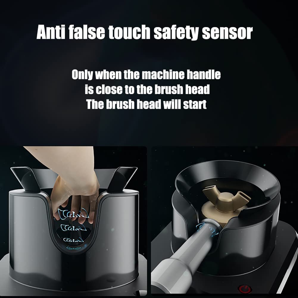 Máquina de limpieza de café Knock Box, kit de cepillo de limpieza rápida para máquina de espresso, velocidad de limpieza eléctrica de café molido, herramienta barista para el hogar o café