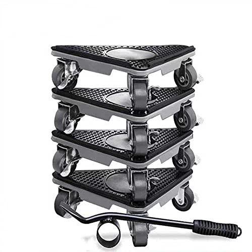 Heavy-Duty Furniture Lift, Brake Furniture Movement Tool Kit, Wheeled Furniture Porter, Furniture Movement Slider for Carpets, Maximum Load 1100kg / 2200lbs, 360-Degree Rotation