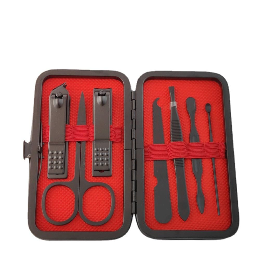 Black Stainless Steel Nail Clipper Set 7-piece Nail Clipper Set Manicure and Nail Clipper Kit